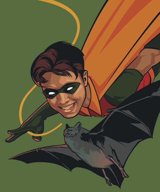 Image of "Bat and Robin Friend" Print