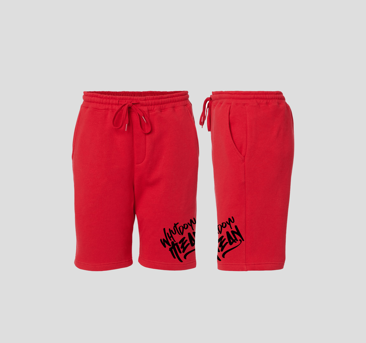 Red fleece shorts online