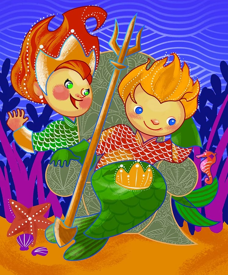 Image of "Aquamaid and Mera" Print