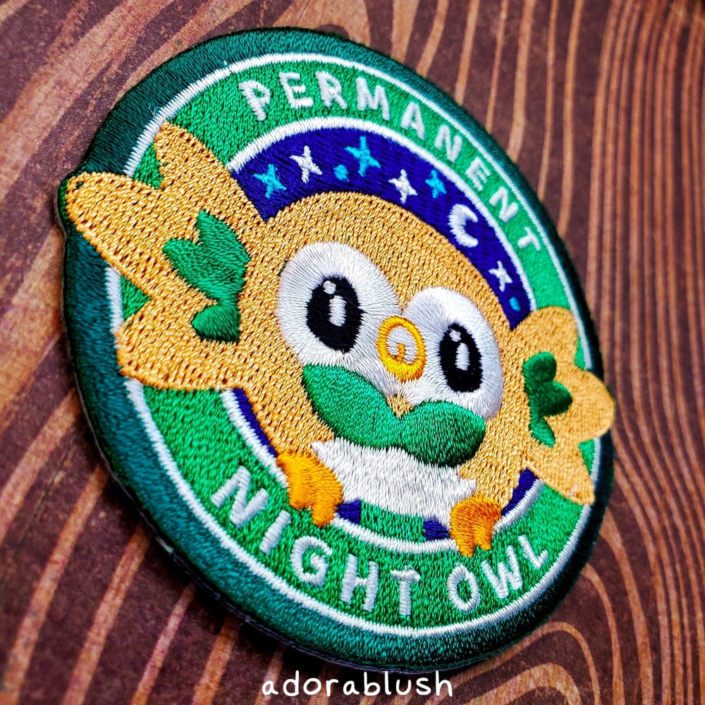 "Permanent Night Owl" - Embroidered Patch
