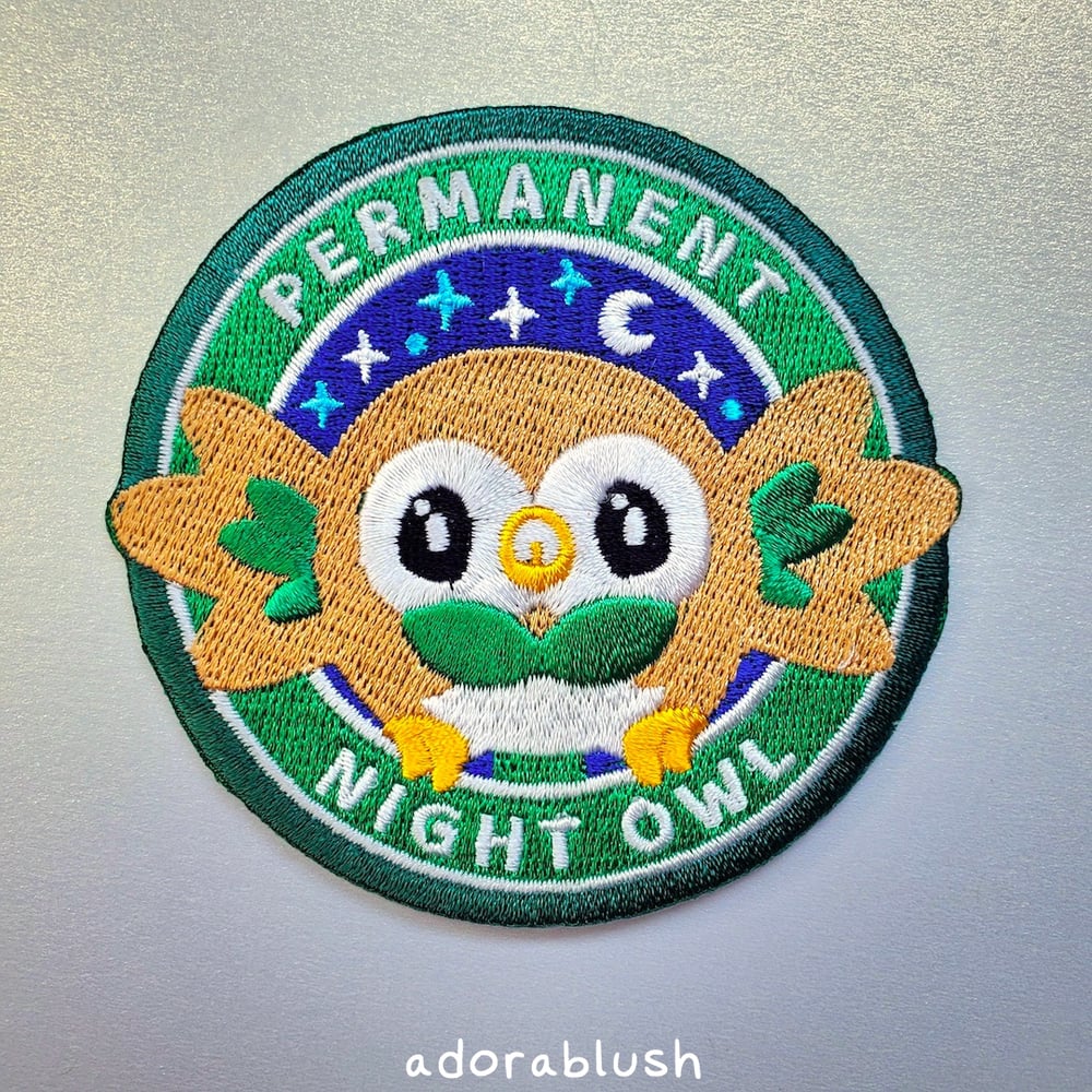 "Permanent Night Owl" - Embroidered Patch