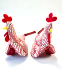 Chicken Pot Holders - Pink Batik