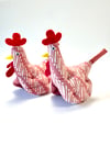 Chicken Pot Holders - Pink Batik
