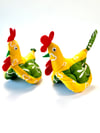 Chicken Pot Holders - Yellow Green Batik