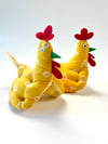 Chicken Pot Holders - Yellow Batik