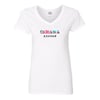 Women's Heavy Cotton V-Neck T-Shirt (White)