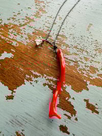 Image 5 of Aphrodite . natural italian coral and herkimer diamond necklace