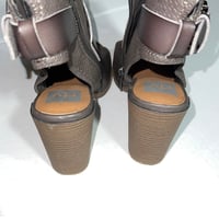 Image 4 of DV DOLCE VITA taupe faux leather peep toe sandals 