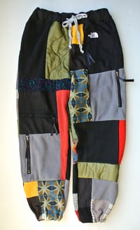 Image 1 of Upcycled Patchwork Sweatpants North Face M/L