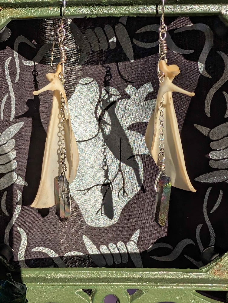 Image of rabbit scapula earrings