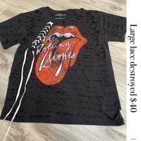 Large tougue black lace destroyed