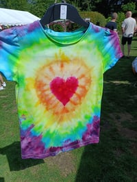 Ice dyed rainbow heart top ~ all ages/sizes