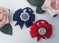 Image 1 of ANY SCHOOL CREST bow bobble,School bow hair clip,School crest bobble,School crest hair bow