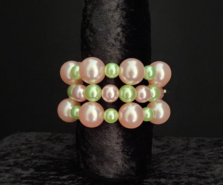 Image of Pink & Green Stretch Bracelet Set