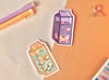 Night and Day Milk Carton Stickers
