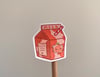 Chocolate milk carton sticker