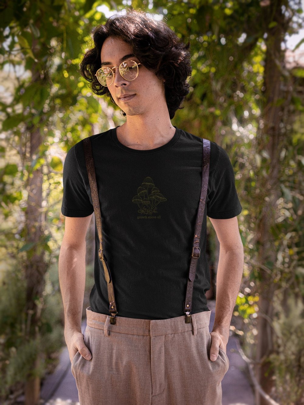 Growth Above All Mushrooms | Embroidered Unisex TShirt 