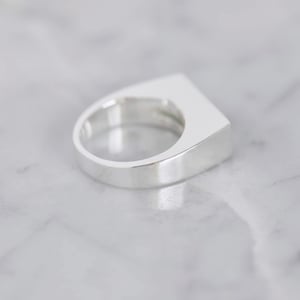 Image of Amazonite bevel cut silver signet ring