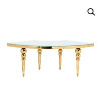 Gold and white 1/4 serpantile table / sweet heart couple table  