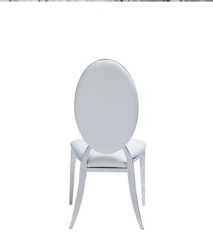 Image of Silver and White Luxury Chair with  Back Cushions 