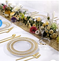 Image 2 of Stainless steel silverware  3 per set ( Gold spoons, fork, knife) 