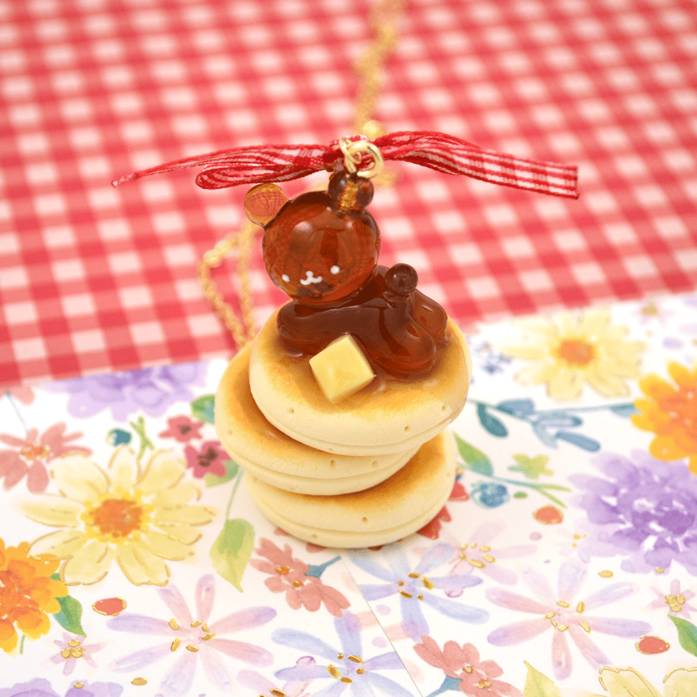 Pancakes And Syrup Bear Necklace
