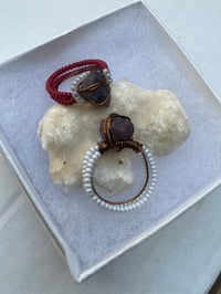 Ruby Ring with Beads 