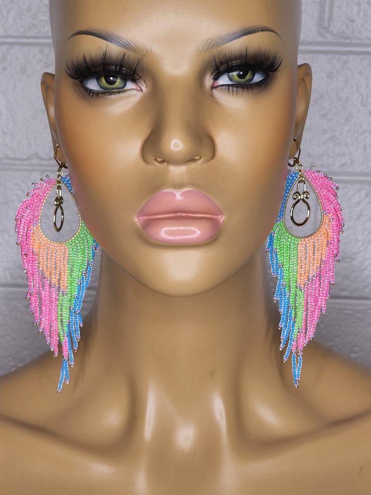 Image of Summer Goddess Fringe Earrings 