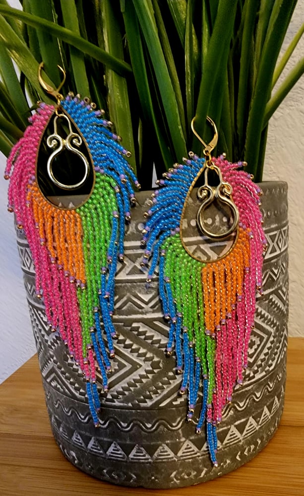 Image of Summer Goddess Fringe Earrings 