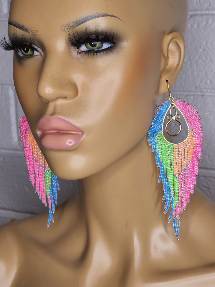 Image of Summer Goddess Fringe Earrings 