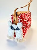 Animal Macrame Purse Charm Keychain - Sheep