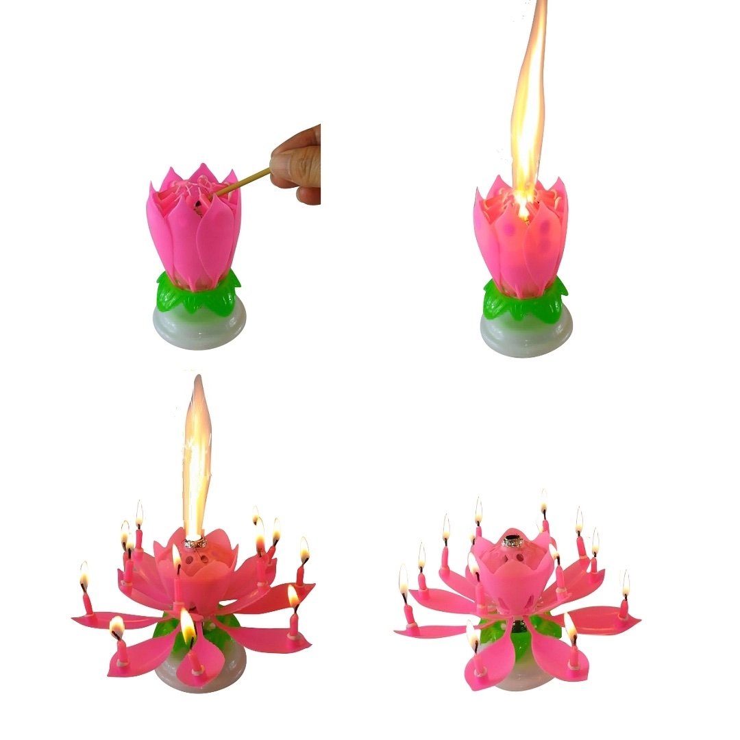Image of Musical Flower Candle (Multiple Colors)
