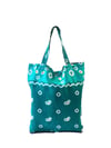 Foldable Batik Tote - Mini Tie Dye/ Jumputan - Teal