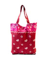 Foldable Batik Tote - Mini Tie Dye/ Jumputan - Red Pink