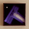 resin-coated brush-stroke painting (purple & silver on black)
