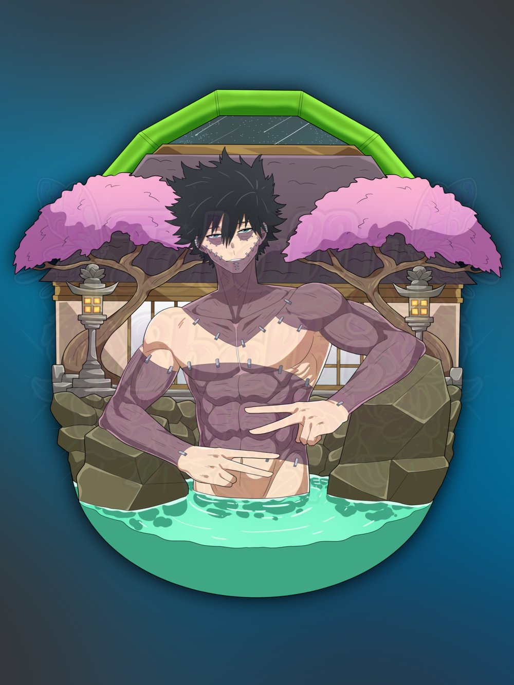 Cremation Boy Hot Spring Art Print