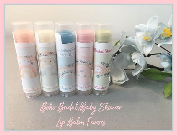 Image of BOHO Bridal/Baby Shower Lip Balm Favors - Organic Lip Balm - BOHO Themed