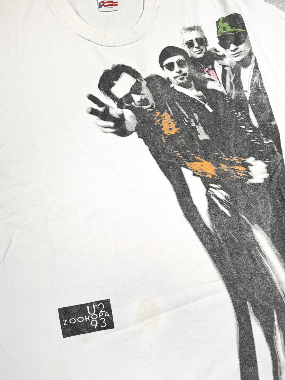 U2 1993 'Zooropa' White Tour T-Shirt | NLVintage