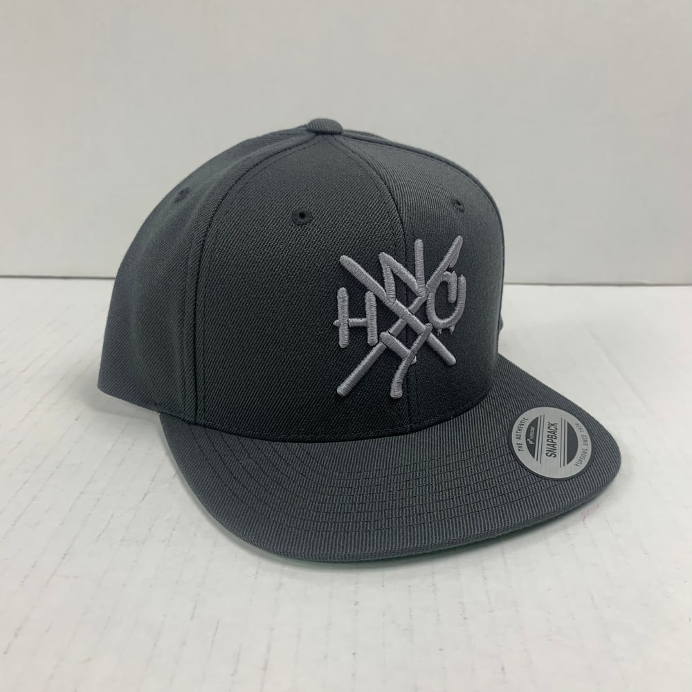 Image of ORIGINAL NYHC New York Hardcore Snapback Hat Silver on Grey