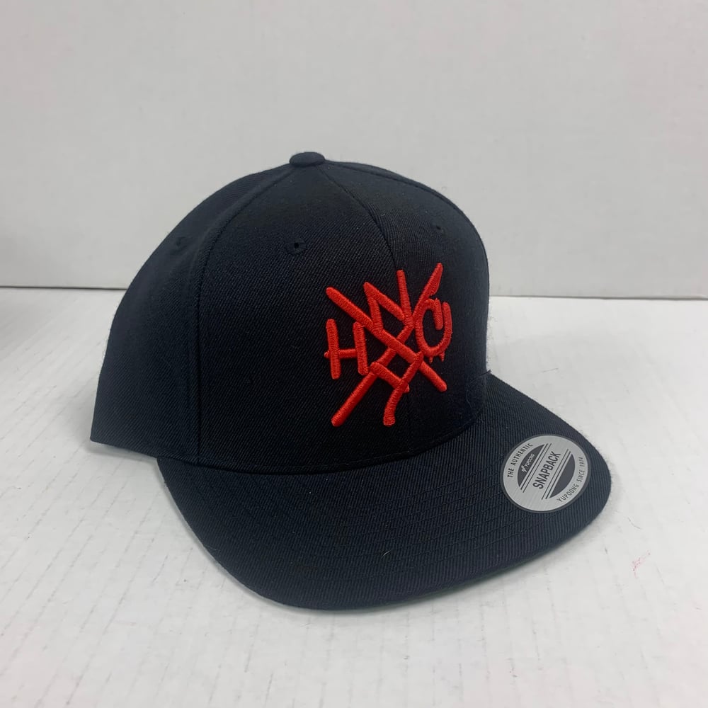 Image of ORIGINAL NYHC New York Hardcore Snapback Hat  Red on Black