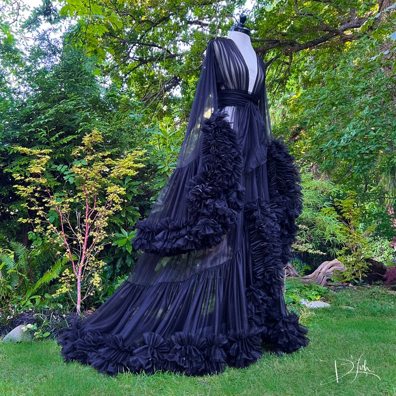 Image of Black Vegan "Cassandra" Dressing Gown 