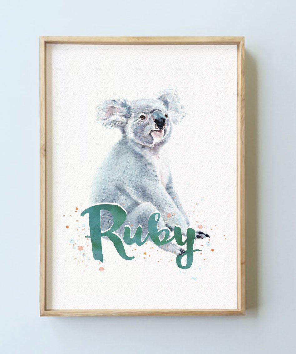 PERSONALISED NAME PRINT KOALA You and Me Prints