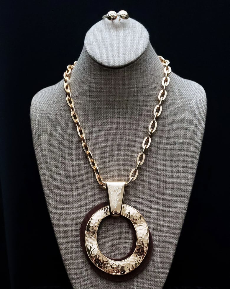 Image of Gold & Brown Necklace Set 