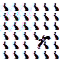 Image 2 of 3D Bunny Love Greetings Card