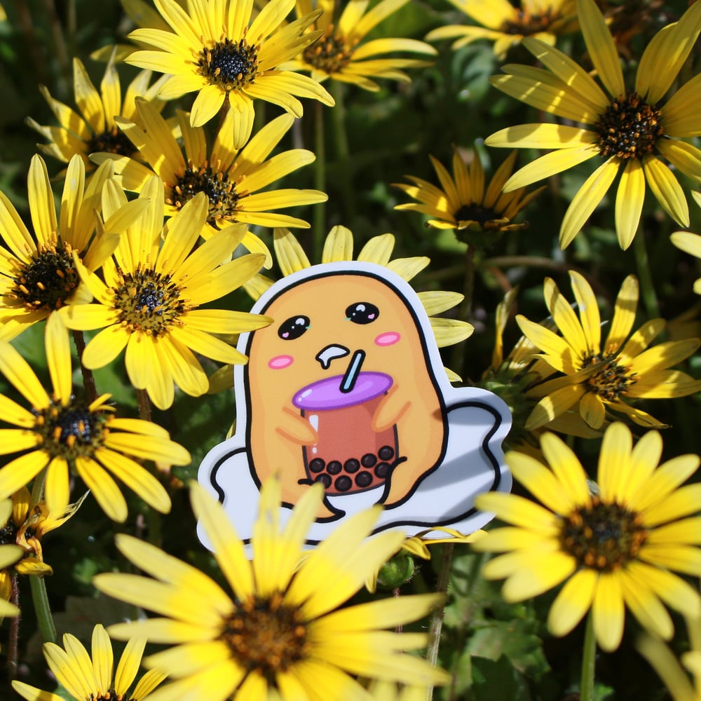 Image of Boba Gudetama Die Cut Vinyl Sticker