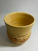 Fiona Bruce Ceramics Yellow and Orange Carved Pot