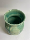 Fiona Bruce Ceramics carved turquoise flower vase 1