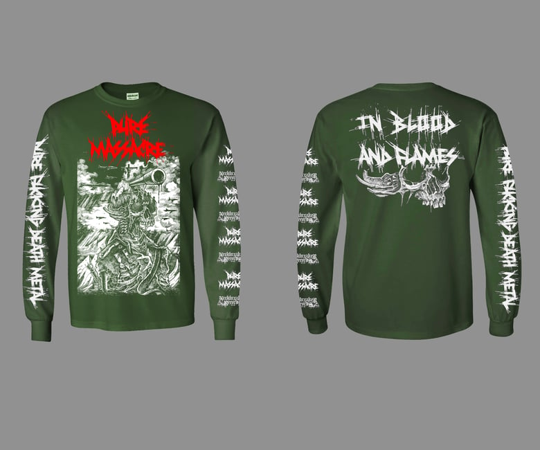 Image of Pure Massacre - In Blood and Flames Longsleeve Green