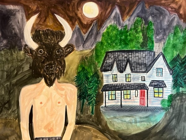 Image of Buffalo gals won't you come out tonight? Original painting.