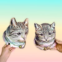 Image 1 of Tabby cat plaques (your choice pink or blue) 